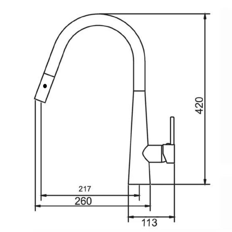 Pull Out Sink Mixer With Vegie Spray Function Chrome