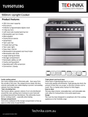 900mm Stainless Steel / black glass upright cooker