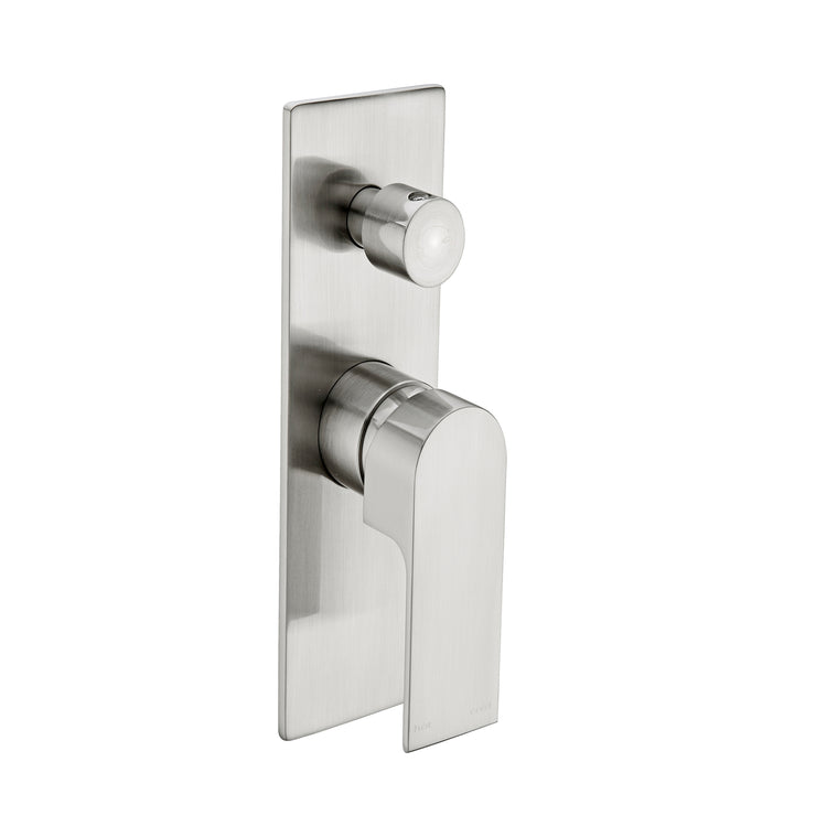 Vitra Shower Mixer With Diverter Brushed Nickel - PLUMBCORP BATHROOM & KITCHEN CENTRE