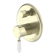 YORK SHOWER MIXER WITH DIVERTOR WITH WHITE PORCELAIN LEVER AB