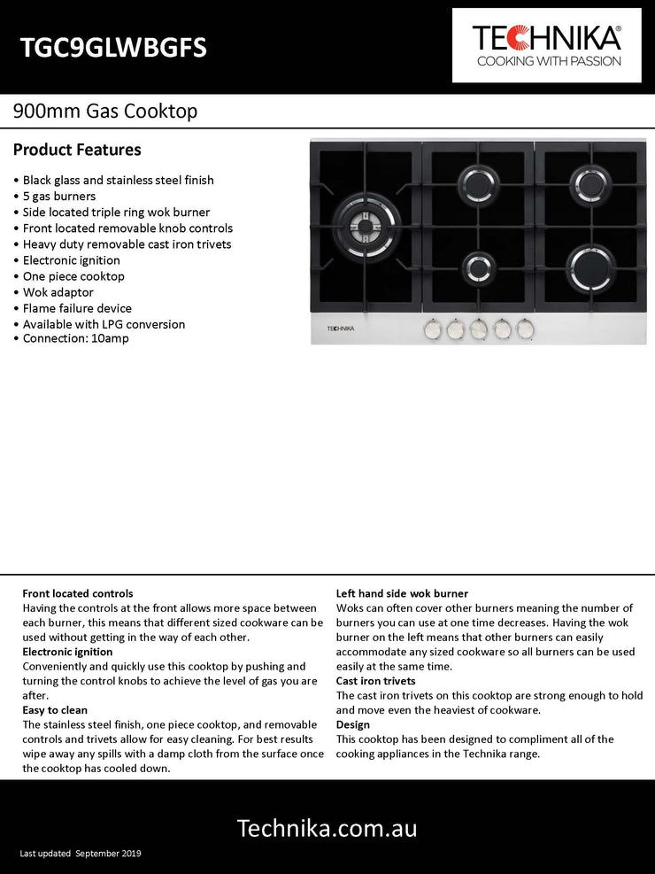 900mm Gas Cooktop