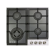 600mm Black Glass Gas Cooktop